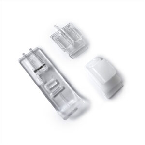 Pied transparent pour point chaînette avec 2 guides