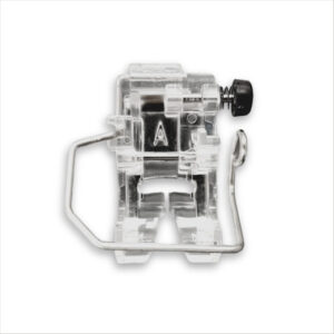 Pied zigzag transparent avec protection doigts